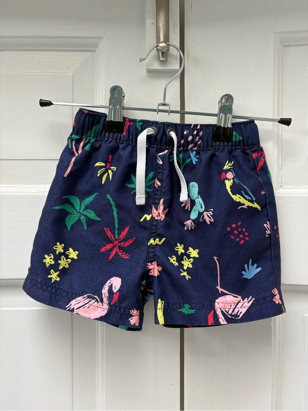 Hanna Andersson Tropical Swim Trunks with Cat & Jack Navy Long-Sleeve Rash Guard